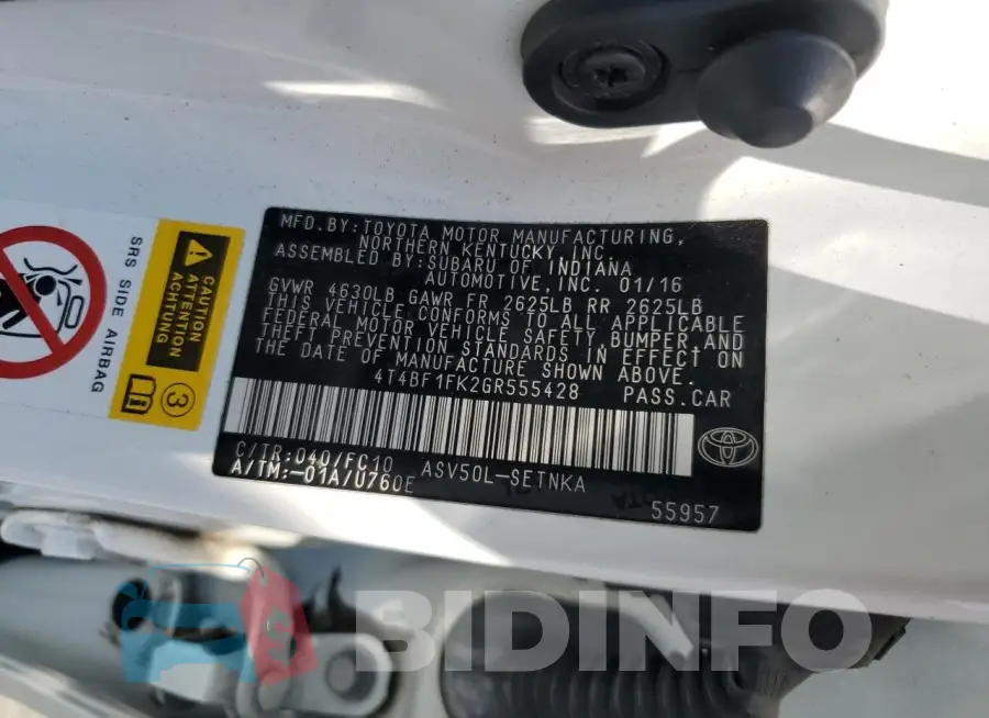 4T4BF1FK2GR555428 Photo# 12