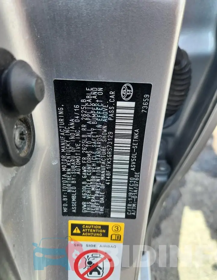 4T4BF1FK5GR573129 Photo# 12