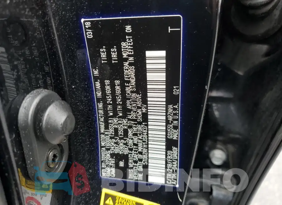 5TDBZRFH1JS848371 Photo# 13