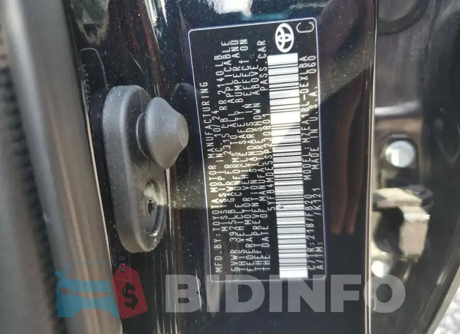 5YFB4MDE5SP230801 Photo# 12