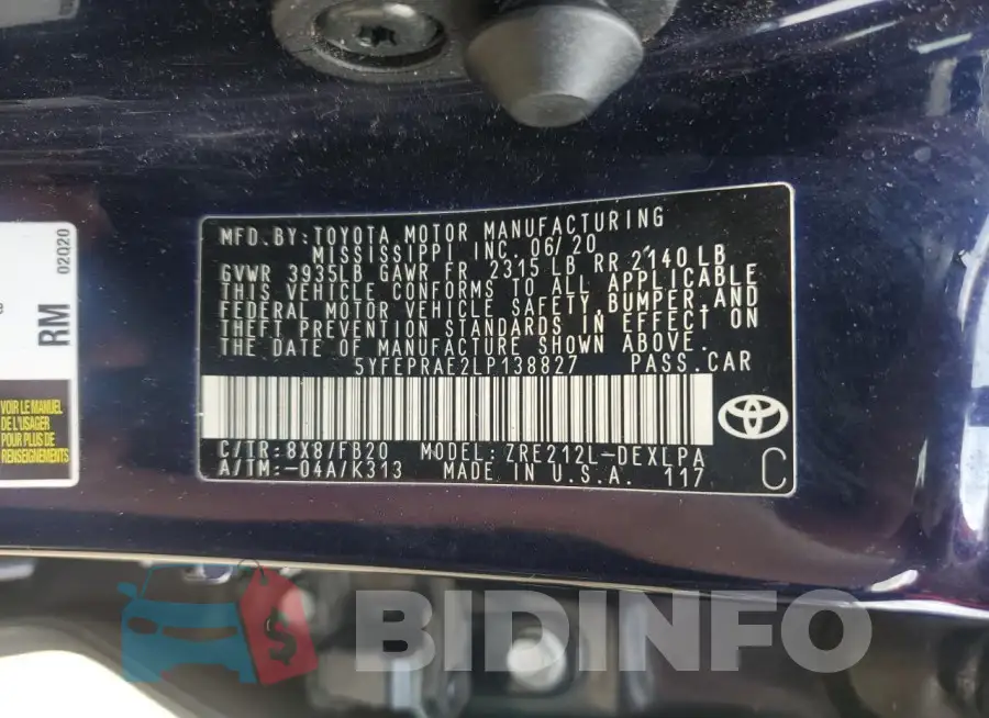 5YFEPRAE2LP138827 Photo# 12