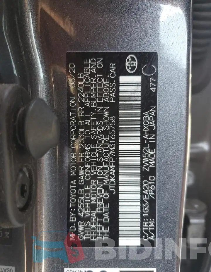 JTDKAMFP7M3165758 Photo# 12