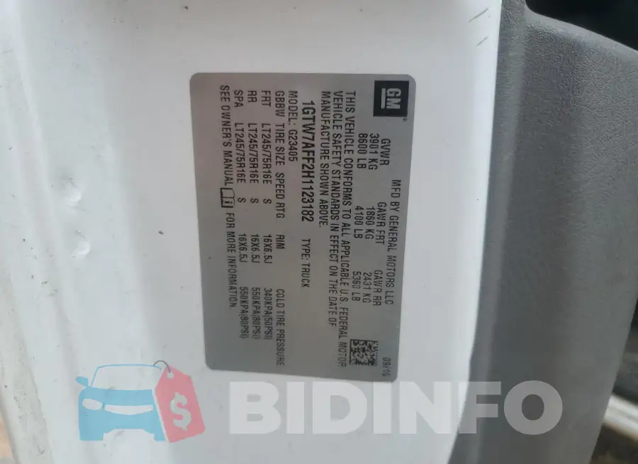 1GTW7AFF2H1123182 Photo# 13