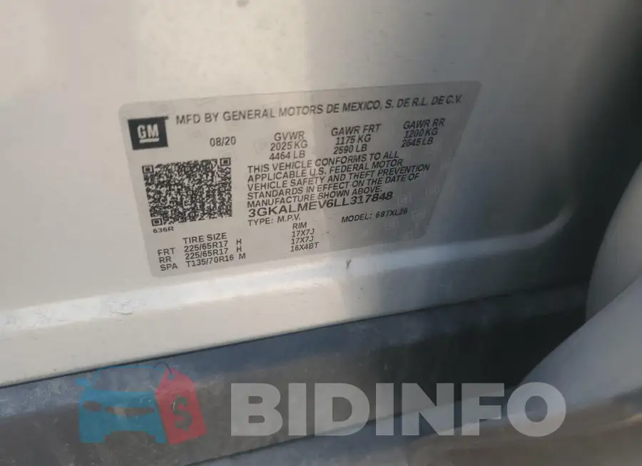 3GKALMEV6LL317848 Photo# 12