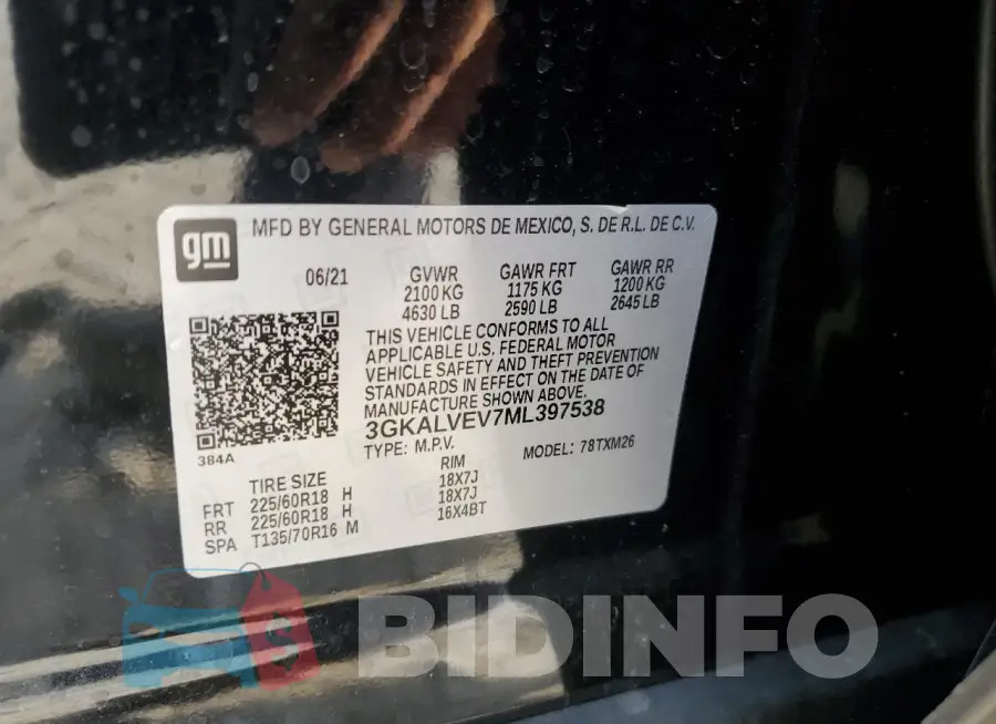 3GKALVEV7ML397538 Photo# 12