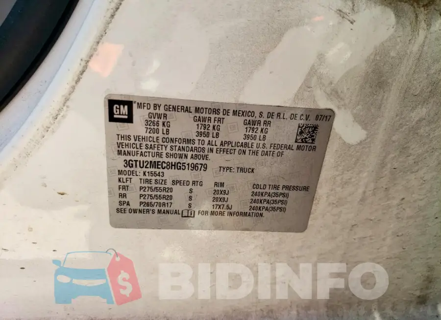 3GTU2MEC8HG519679 Photo# 12