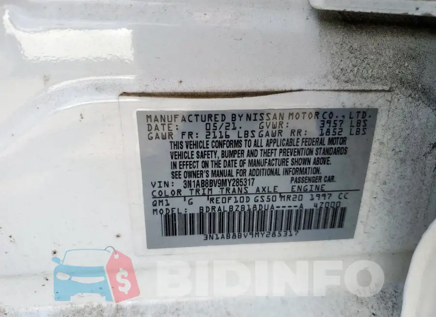 3N1AB8BV9MY285317 Photo# 12