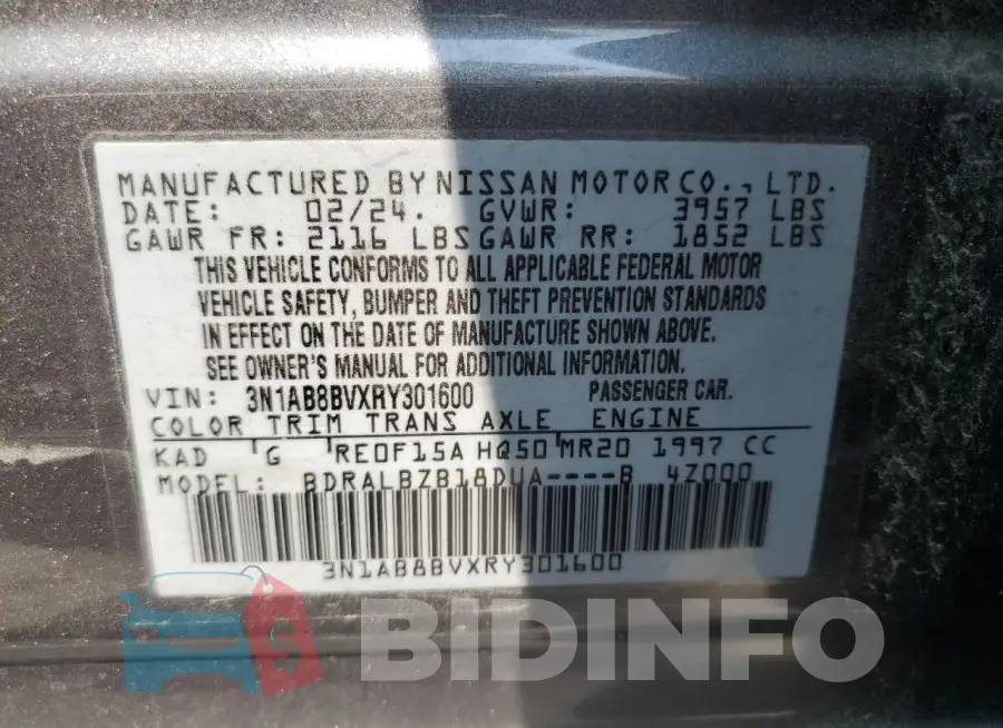 3N1AB8BVXRY301600 Photo# 12