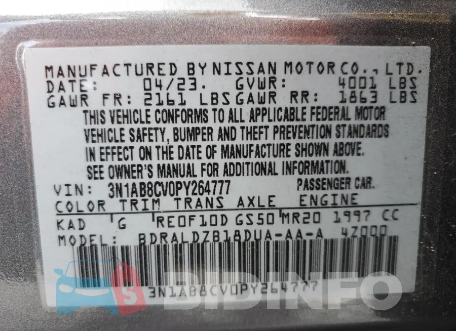 3N1AB8CV0PY264777 Photo# 13