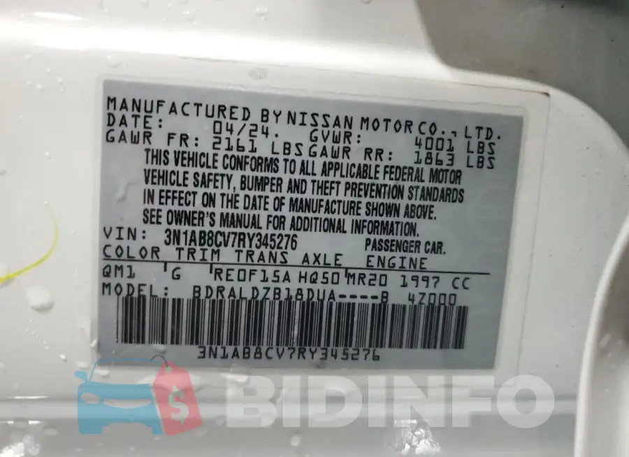 3N1AB8CV7RY345276 Photo# 13