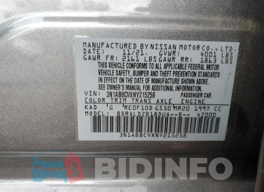3N1AB8CVXNY215258 Photo# 13