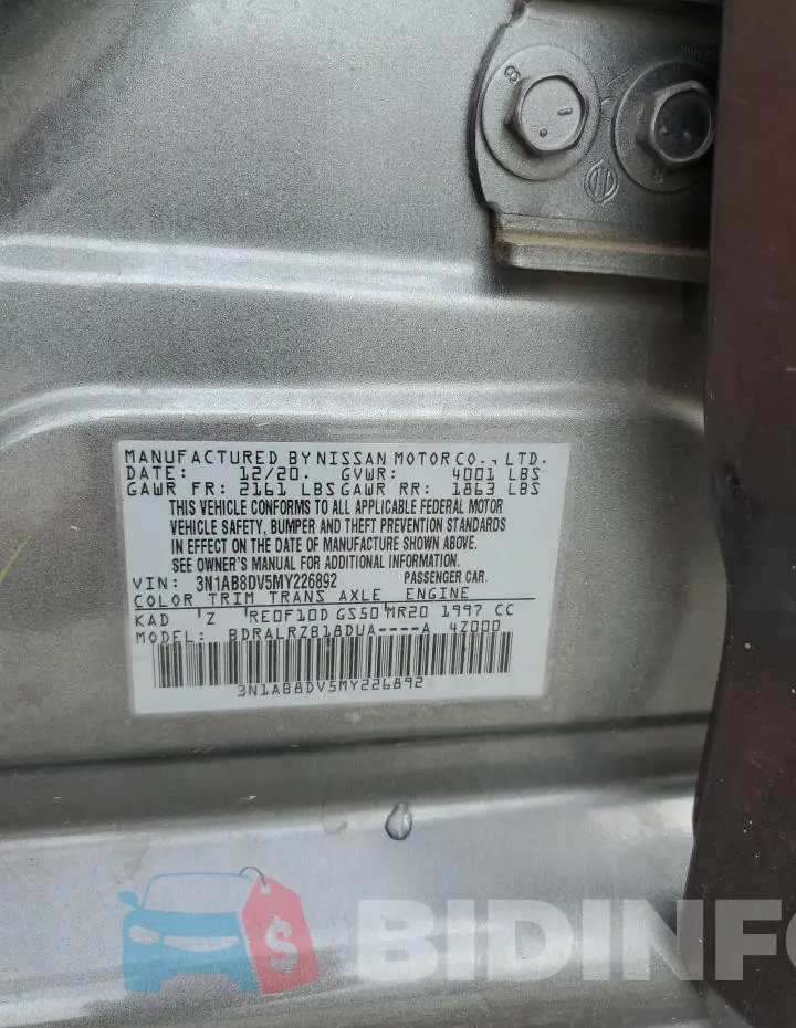3N1AB8DV5MY226892 Photo# 12