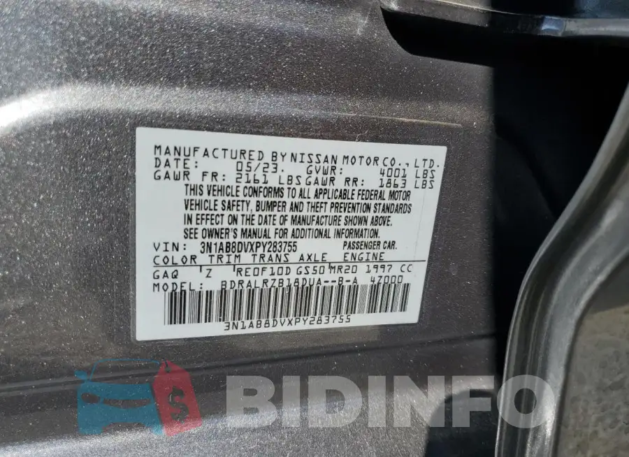 3N1AB8DVXPY283755 Photo# 12