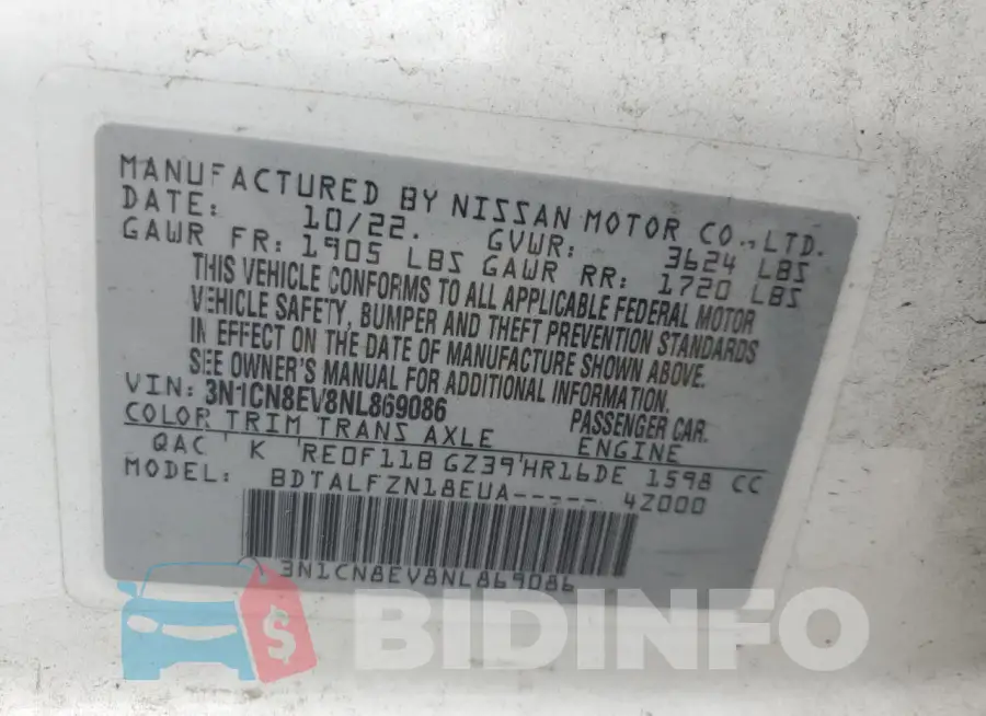 3N1CN8EV8NL869086 Photo# 12
