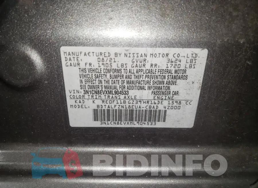 3N1CN8EVXML904533 Photo# 12