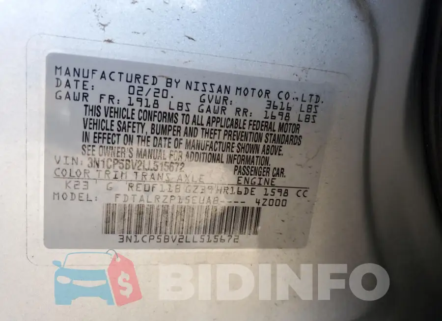 3N1CP5BV2LL515672 Photo# 12