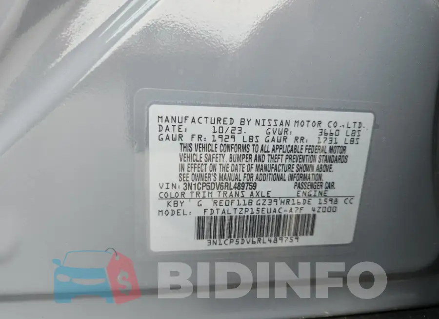 3N1CP5DV6RL489759 Photo# 12