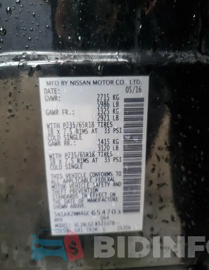 5N1AR2MM4GC654703 Photo# 13