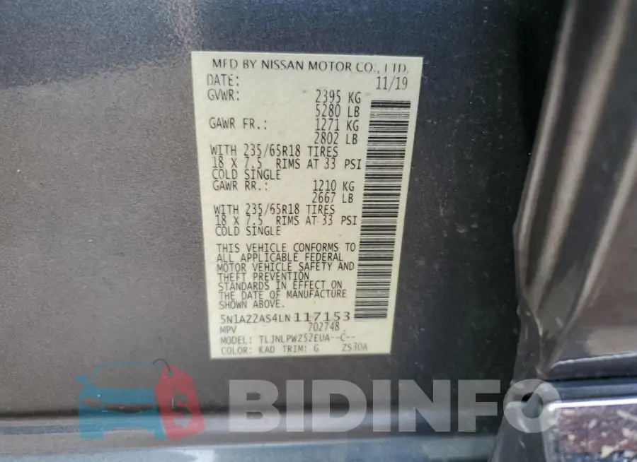 5N1AZ2AS4LN117153 Photo# 14