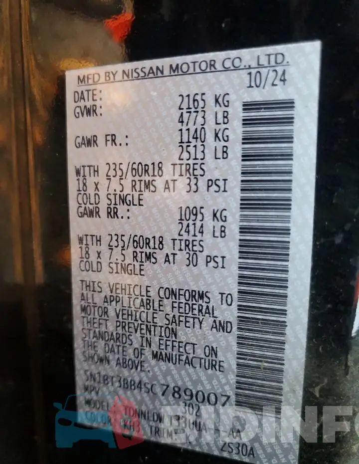 5N1BT3BB4SC789007 Photo# 13