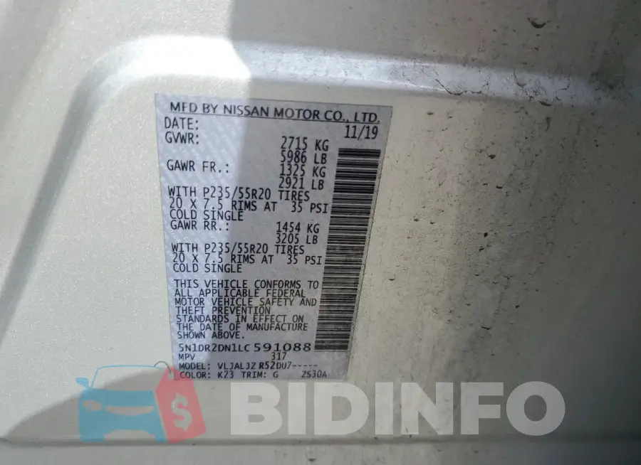 5N1DR2DN1LC591088 Photo# 14