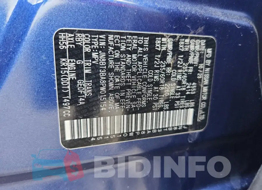 JN8BT3BA8PW015154 Photo# 12