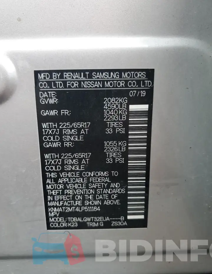 KNMAT2MT4LP511184 Photo# 14