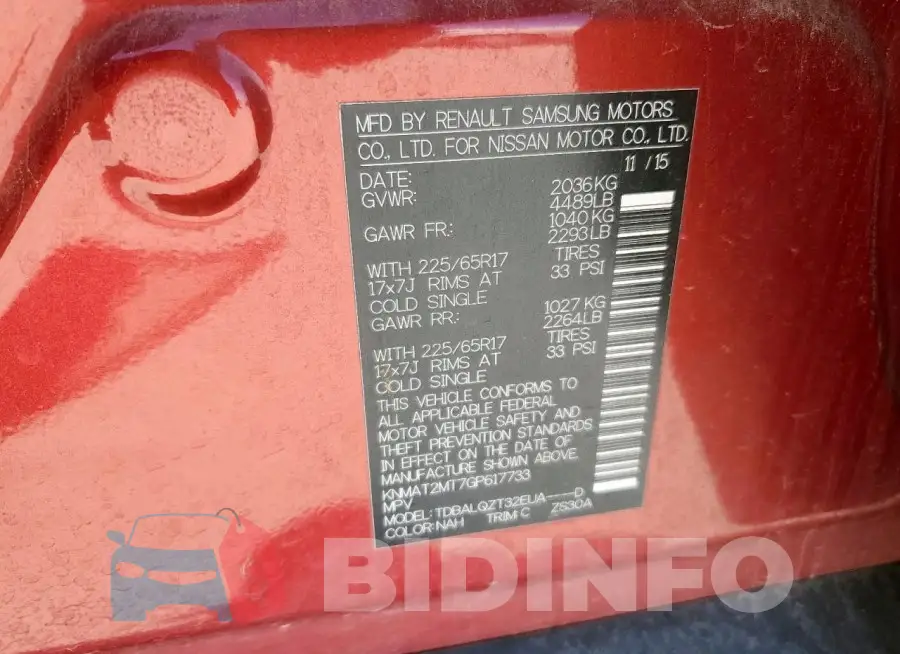 KNMAT2MT7GP617733 Photo# 14