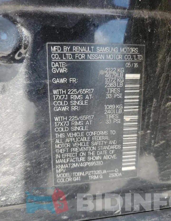 KNMAT2MV4GP695310 Photo# 13