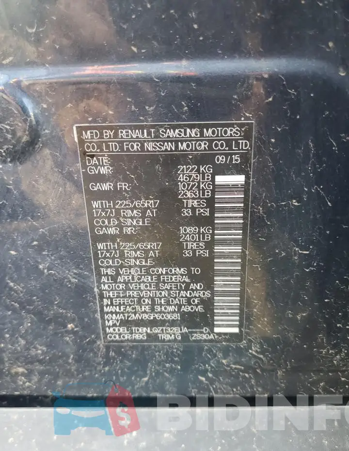 KNMAT2MV8GP603681 Photo# 14