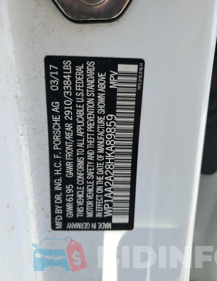 WP1AA2A28HKA89859 Photo# 13