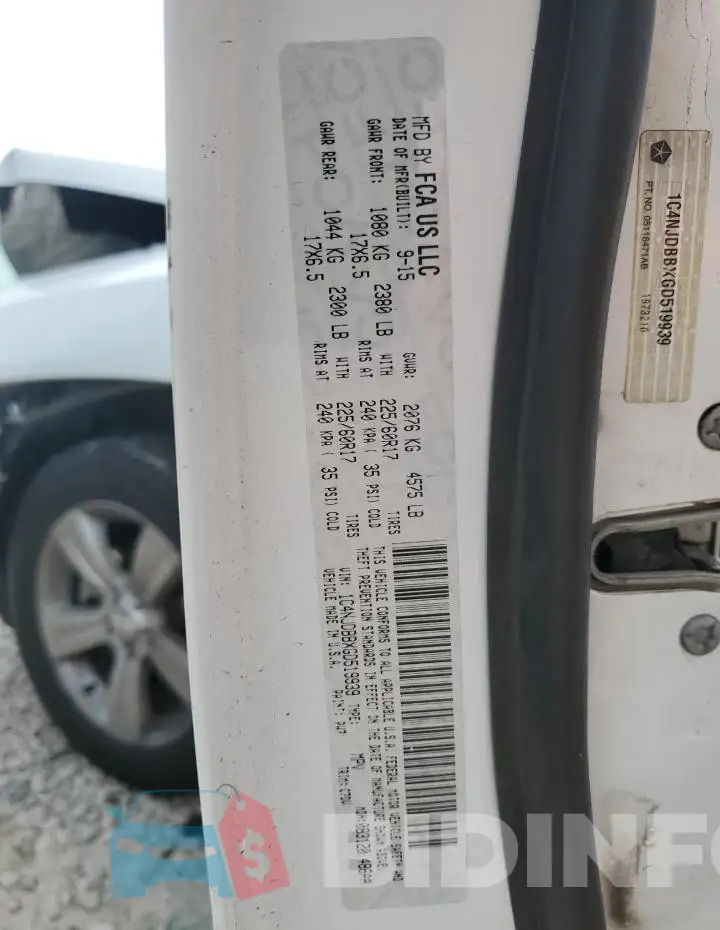 1C4NJDBBXGD519939 Photo# 12