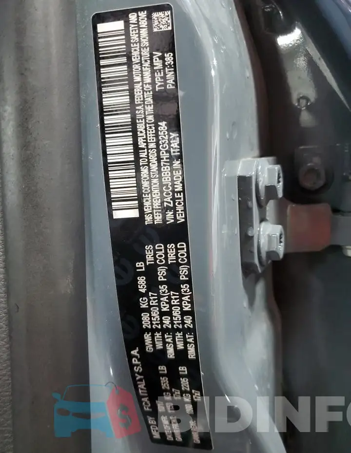 ZACCJBBB7HPG32584 Photo# 13