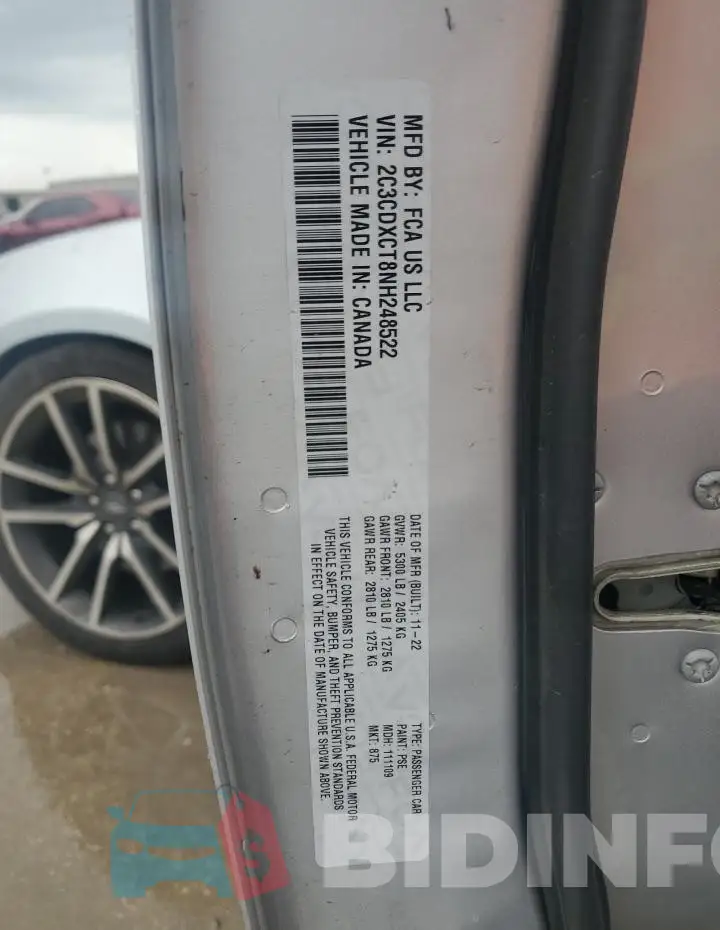 2C3CDXCT8NH248522 Photo# 12