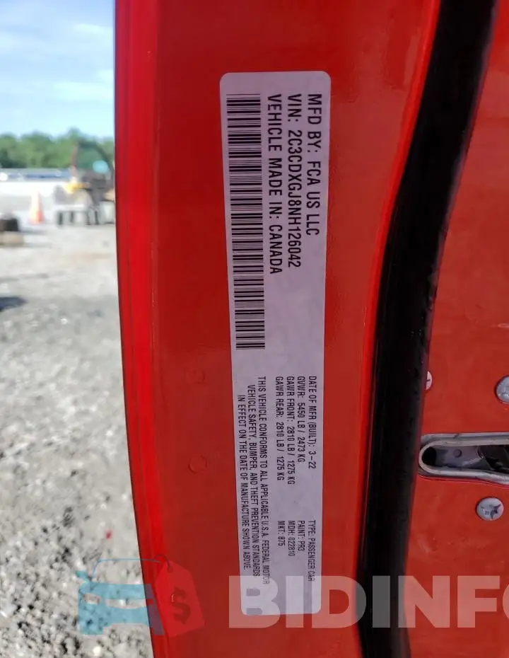 2C3CDXGJ8NH126042 Photo# 12