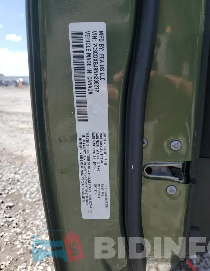 2C3CDXGJ9NH206272 Photo# 12