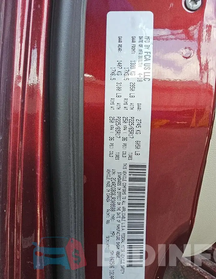 2C4RDGBG6JR309588 Photo# 13