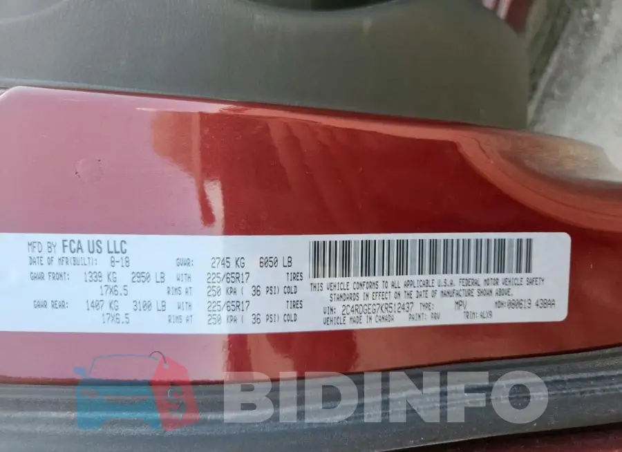 2C4RDGEG7KR512437 Photo# 13