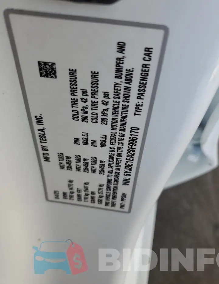 5YJ3E1EA2SF996170 Photo# 12