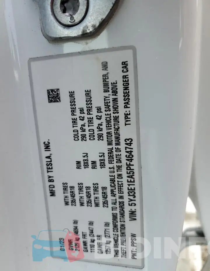 5YJ3E1EA5PF464743 Photo# 12
