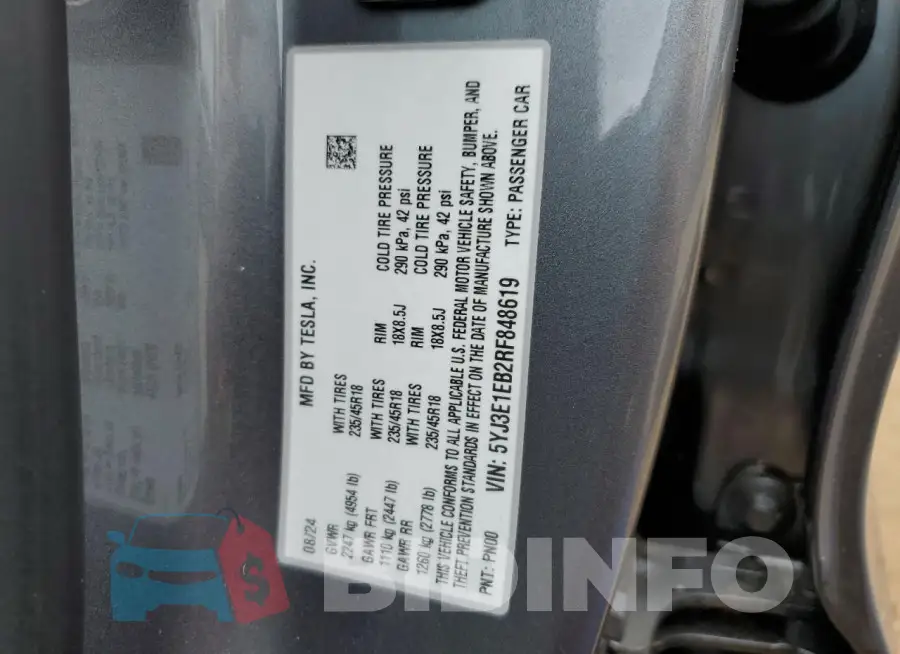 5YJ3E1EB2RF848619 Photo# 12