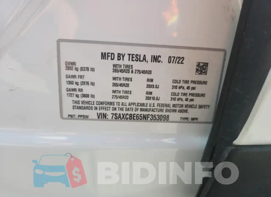 7SAXCBE65NF353098 Photo# 13
