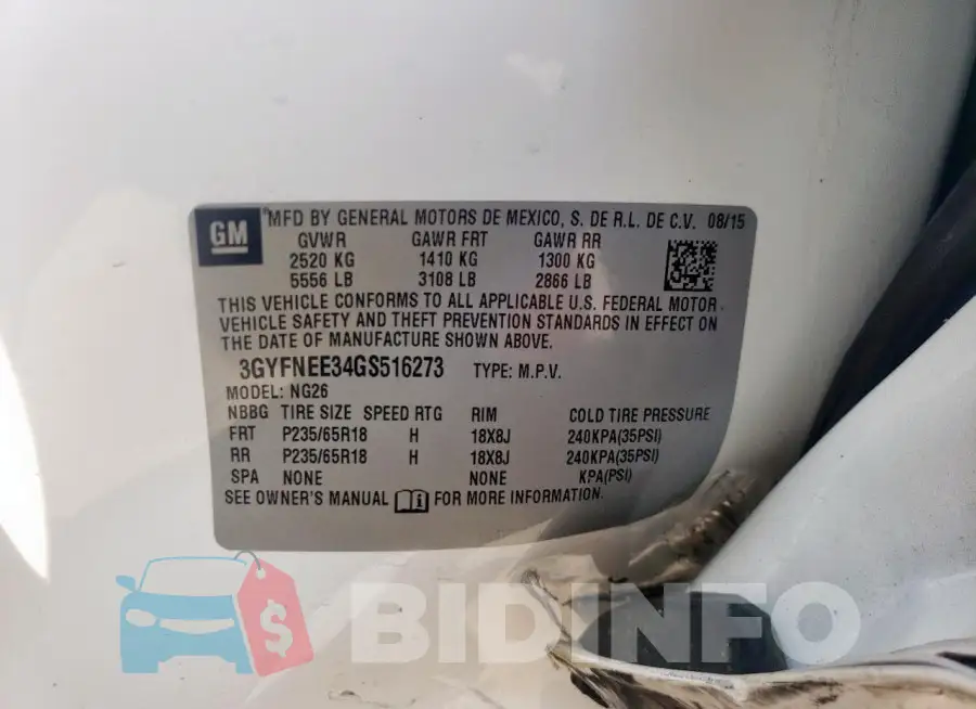 3GYFNEE34GS516273 Photo# 13