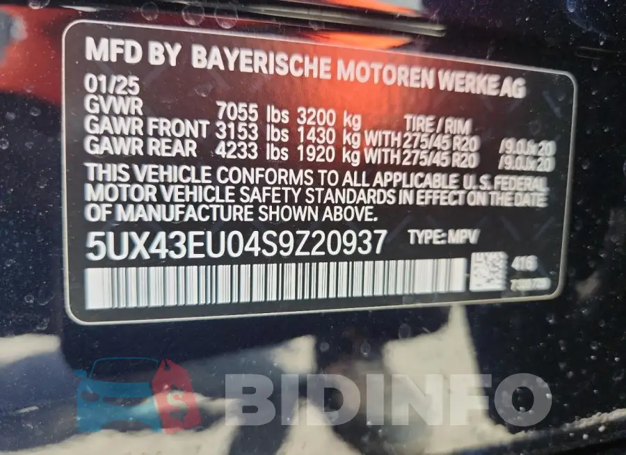 5UX43EU04S9Z20937 Photo# 14