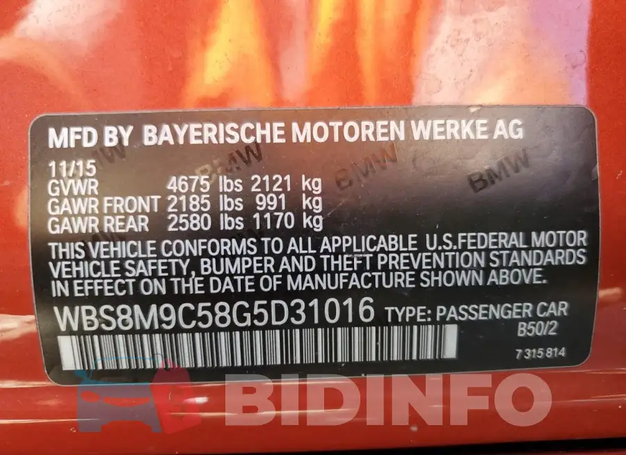 WBS8M9C58G5D31016 Photo# 13
