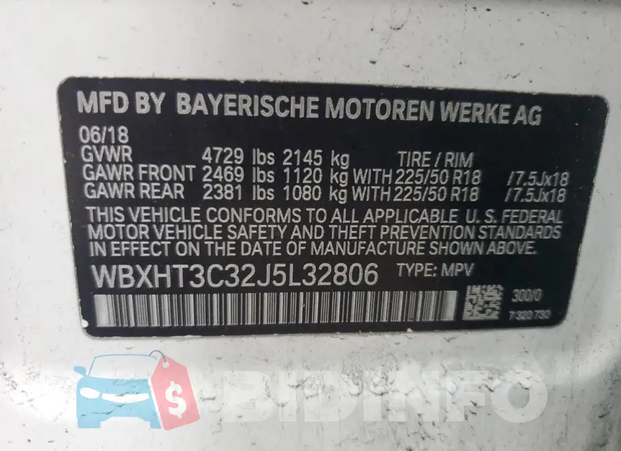 WBXHT3C32J5L32806 Photo# 14