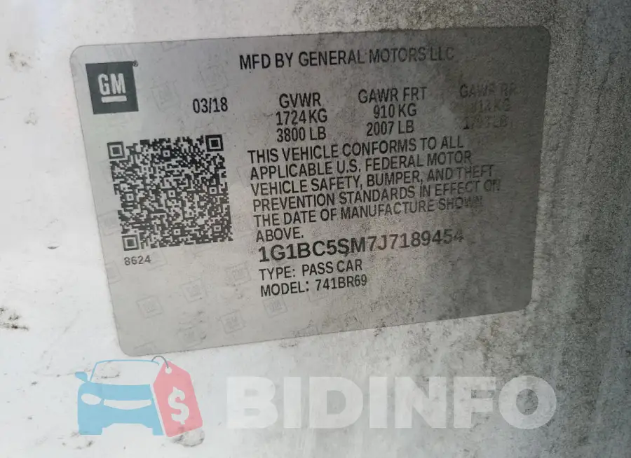 1G1BC5SM7J7189454 Photo# 12