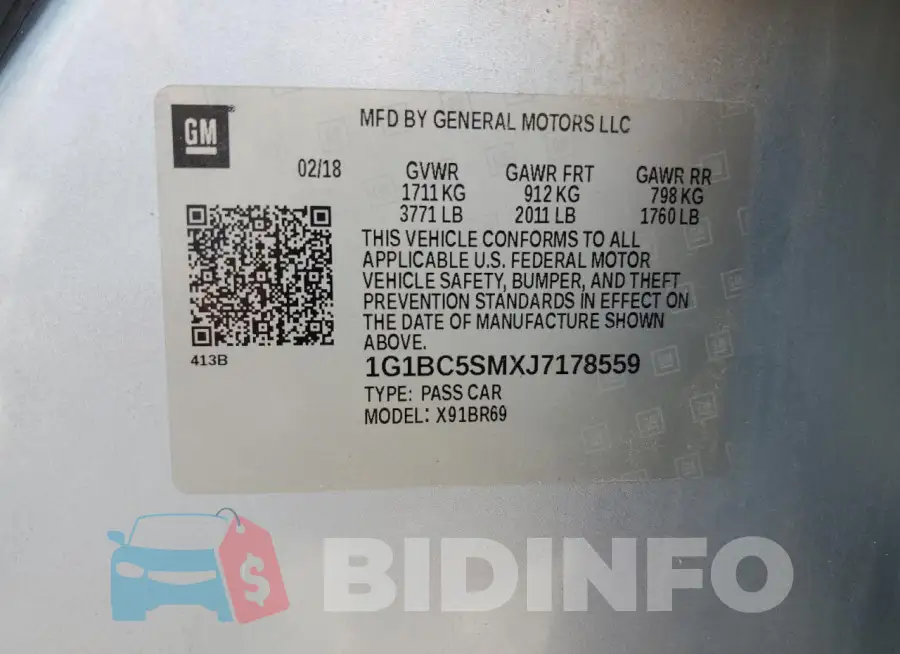 1G1BC5SMXJ7178559 Photo# 13