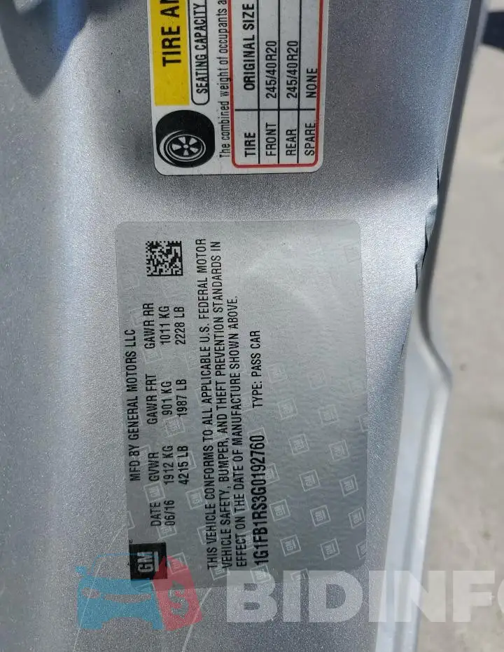 1G1FB1RS3G0192760 Photo# 12