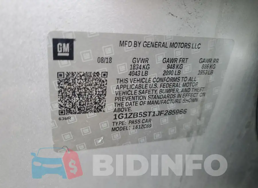 1G1ZB5ST1JF285966 Photo# 13